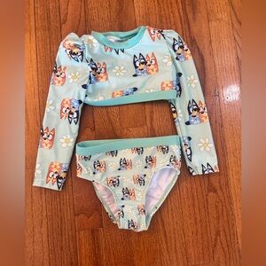 Kids Long-Sleeve Bluey Two-Piece Swim Bikini